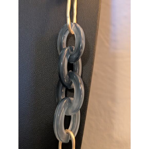 Blue Gray Ombre Gold Tone Chain Link 38"-41" Necklace - Picture 2 of 6